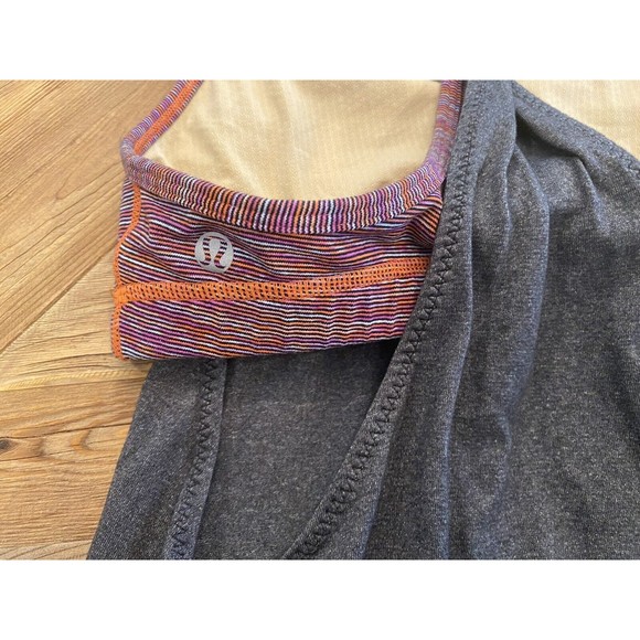 Lululemon Multicolored Practice Freely Tank‎ Top with Bra Size 6 - Picture 6 of 11